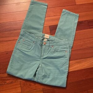 G.H. Bass Corduroy skinny Jeans size 0 stretchy teal pastel